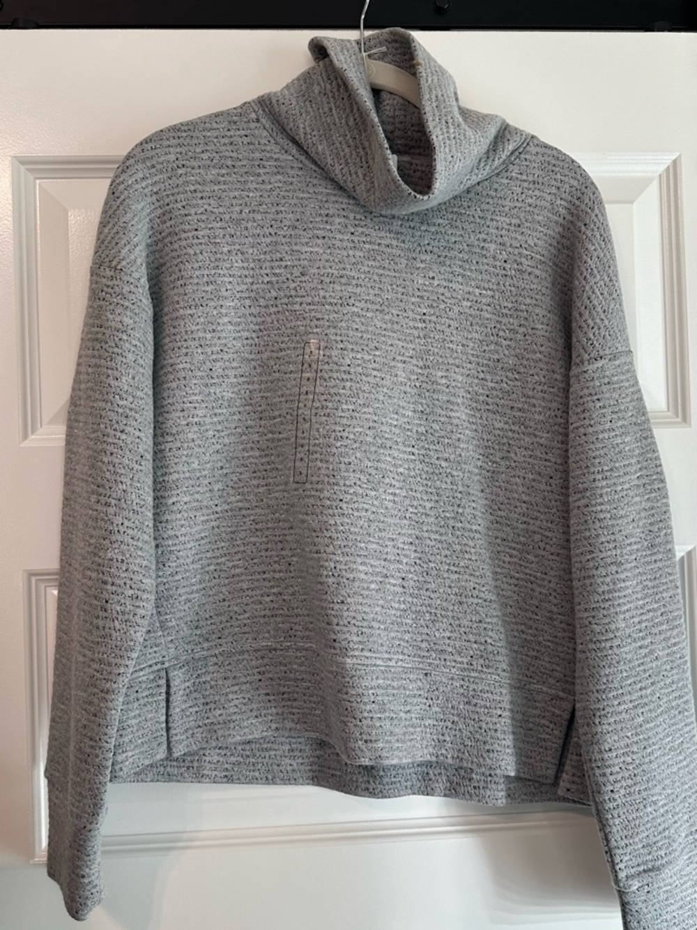 Alia Light Gray Speckled Knit Top
